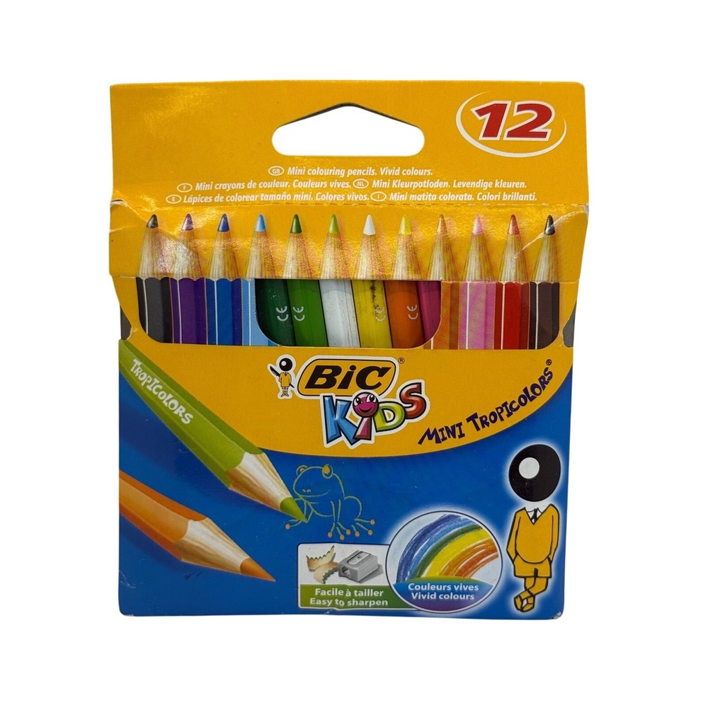 Bic Kids Mini Tropicolor Colored Pencils 12 Count Multicolor Art Supplies Sealed